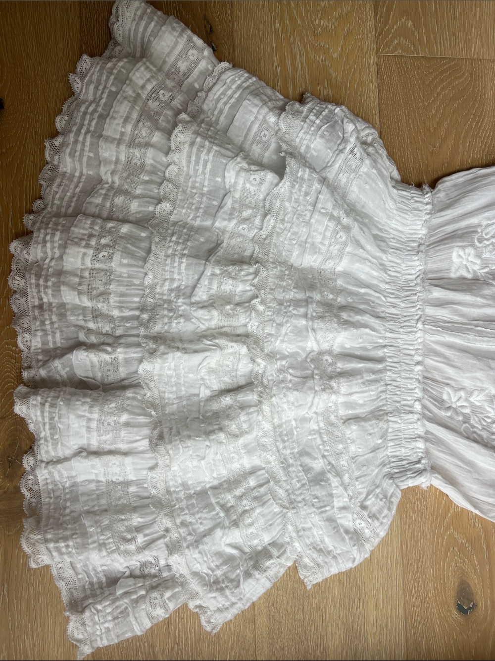 LoveShackFancy White Embroidered Ruffle Dress - Picture 16 of 16